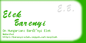 elek barenyi business card